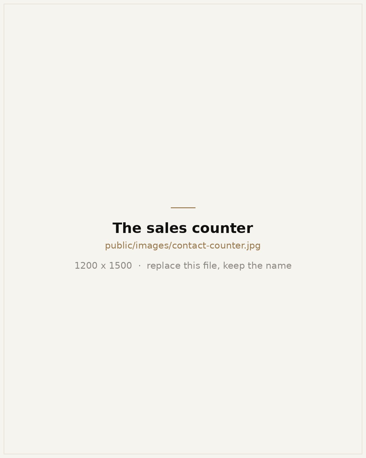 The sales counter at Van Dyke Lighting & Electrical Supply
